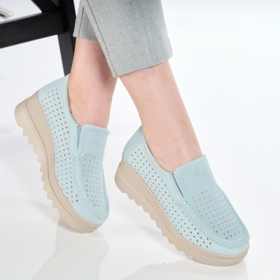 Pantofi dama piele naturala intoarsa comozi – THALIA Grey - Img 2