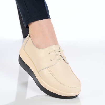 Pantofi dama piele naturala talpa ortopedica – OLIVIA Beige