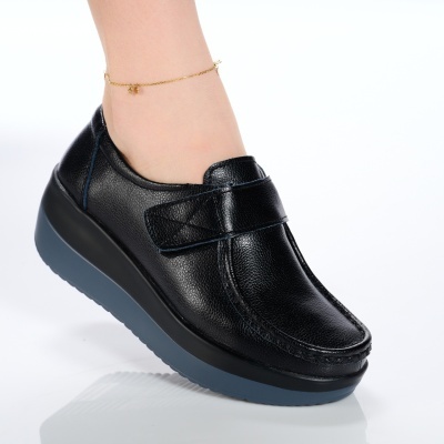 Pantofi dama piele naturala talpa ortopedica – PANDORA Black