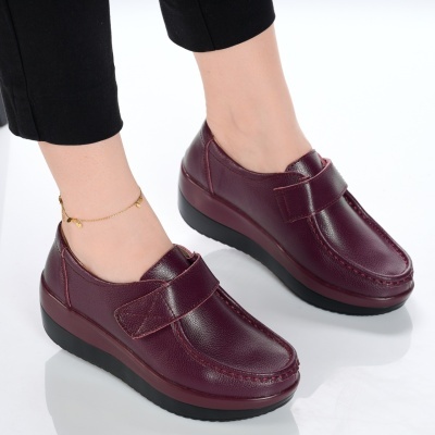 Pantofi dama piele naturala talpa ortopedica – PANDORA Wine - Img 2