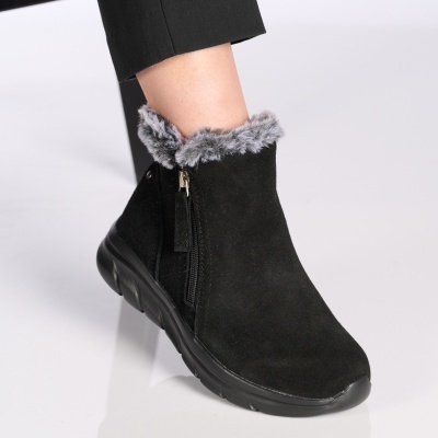 Ghete dama piele naturala imblanite – LEONOR Black