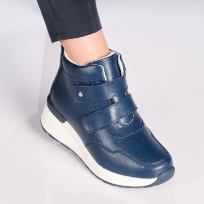 Ghete dama piele naturala imblanite – MELISSA Navy