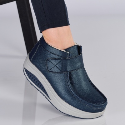 Ghete dama piele naturala imblanite talpa ortopedica – JAYA Blue