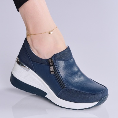 Pantofi dama piele naturala casual – IRENE Navy - Img 2