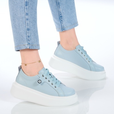 Pantofi dama piele naturala casual – PAMELA L. Blue - Img 3