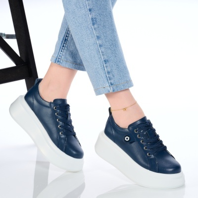 Pantofi dama piele naturala casual – PAMELA Navy - Img 3