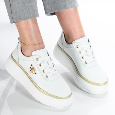 Pantofi dama piele naturala casual – ZEYNA White - Img 3
