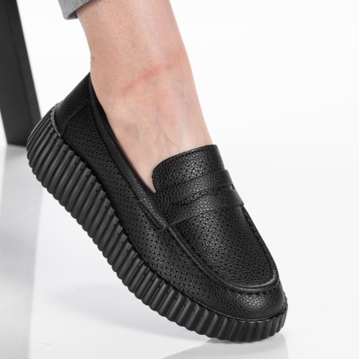 Pantofi dama piele naturala casual - ADA Black