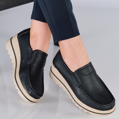 Pantofi dama piele naturala comozi – JANA Black - Img 2