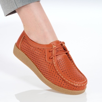 Pantofi dama piele naturala comozi – SARA Orange