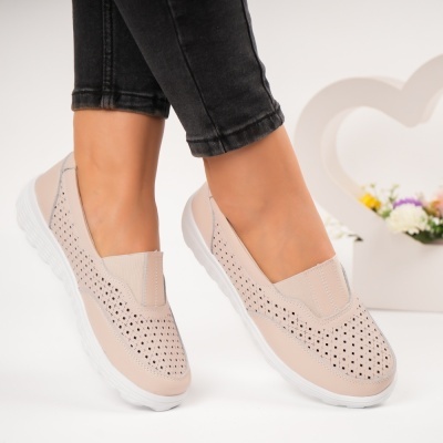 Pantofi dama piele naturala comozi – SOPHIA Beige - Img 4