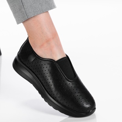 Pantofi dama piele naturala comozi - ALIDA Black