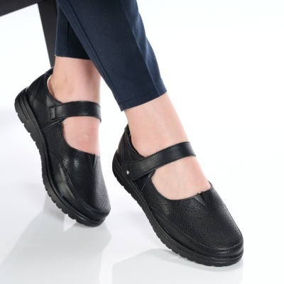 Pantofi dama piele naturala comozi cu bareta – RUBY Black - Img 2