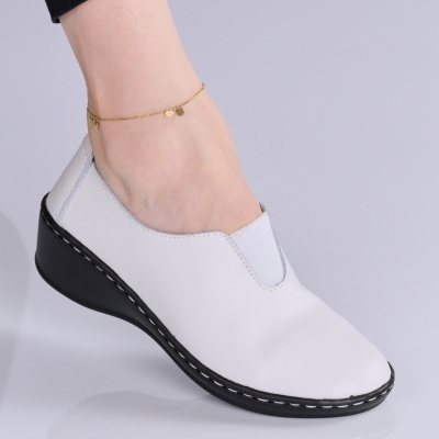 Pantofi dama piele naturala super comozi – IDIRA White - Img 2