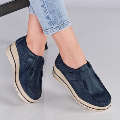 Pantofi dama piele naturala talpa comoda – IVY Blue - Img 2