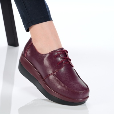 Pantofi dama piele naturala talpa ortopedica – OLIVIA Wine