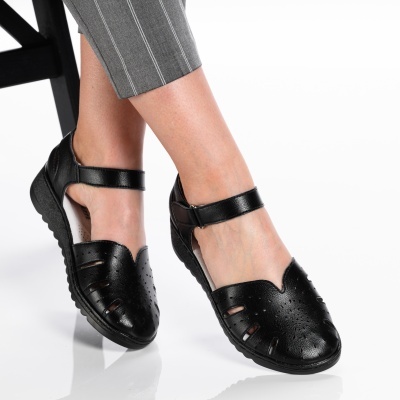 Sandale dama piele naturala comode - ANIELA Black - Img 2