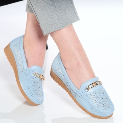 Mocasini dama piele naturala – SIMINA L.Blue - Img 1