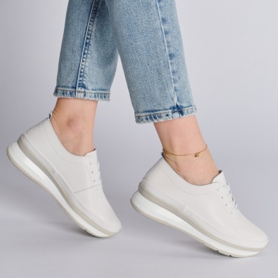 Pantofi dama piele naturala casual – CAROLYN White - Img 3