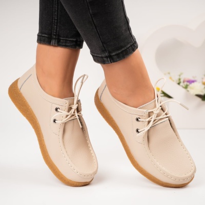 Pantofi dama piele naturala casual – EVELYN Beige - Img 2