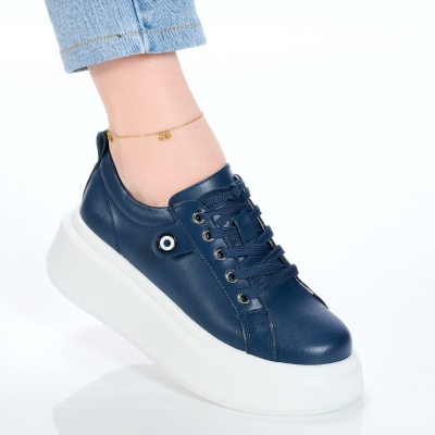 Pantofi dama piele naturala casual – PAMELA Navy