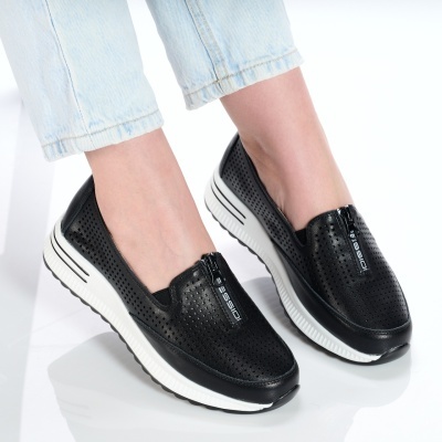 Pantofi dama piele naturala casual comozi – ROSALIA Black - Img 3