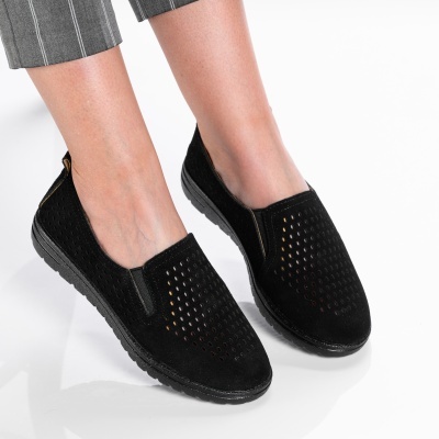 Pantofi dama piele naturala casual - CRINA Black - Img 3