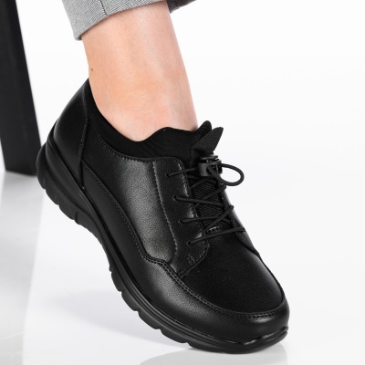 Pantofi dama piele naturala casual - FLAVIA Black