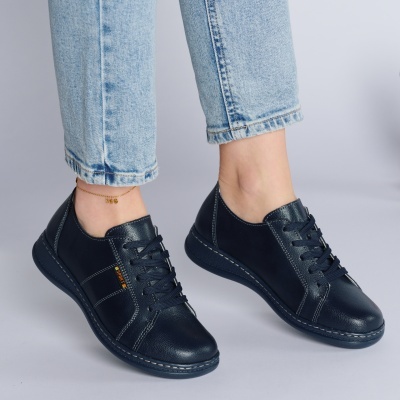 Pantofi dama piele naturala comozi – FELICIA Navy - Img 2