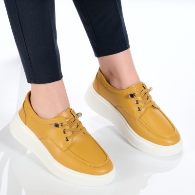 Pantofi dama piele naturala comozi – NOVIA Yellow - Img 3