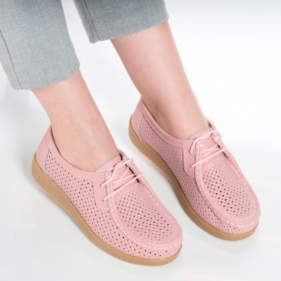 Pantofi dama piele naturala comozi – SARA Pink - Img 3