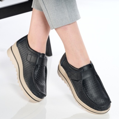 Pantofi dama piele naturala comozi – TEREZA Black - Img 2
