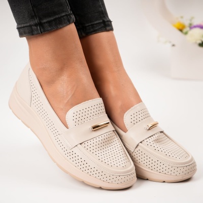Pantofi dama piele naturala eleganti – CAROLA Beige - Img 3