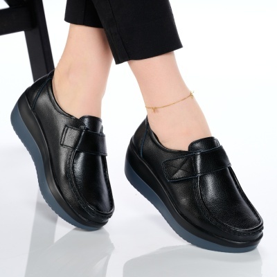Pantofi dama piele naturala talpa ortopedica – PANDORA Black - Img 3