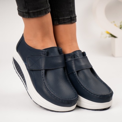 Pantofi dama piele naturala talpa ortopedica – VICTORIA Blue - Img 3