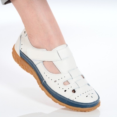 Sandale dama piele naturala perforate – SERENA Navy - Img 1