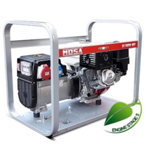 Generator de curent trifazat Mosa GE 8000 HBT ,putere max 8 kVA , pornire la sfoara , demaror cu recul , rezervor 6,1 L, cod GE8000HBT