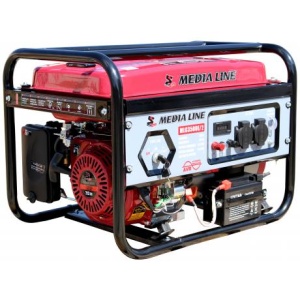 MLG 3500E / 2 Generator de curent monofazat Media line ,putere maxima 3 kVA,pornire electrica , rezervor 15 L,benzina , AVR cu perii