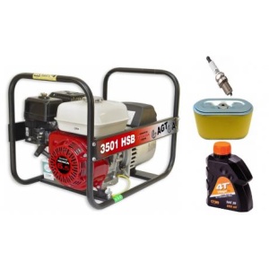 Pachet AGT 3501 HSB SE GX 200 Generator curent electric 3.000 W cu motor Honda + Kit intretinere