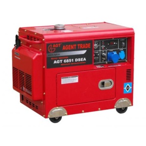 Generator electric AGT 6851 DSEA , putere 5 kVA , insonorizat , bujii incandescente si priza de 32 A ,motorina ,racire cu aer