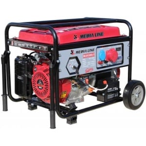 MLG 9300E/2 Generator de curent Media Line , trifazat , putere max 10 kVA , pornire electrica, rezervor 25 L, benzina, 17 CP