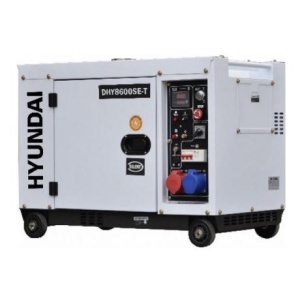 DHY8600SE-T Generator de curent electric trifazat Hyundai insonorizat , putere maxima 7.9 kVA , motor diesel , rezervor 12 l