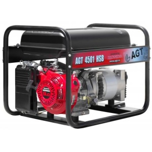 AGT 4501 HSB R26 Generator de curent monofazat , putere 4.200 W , motor Honda GX 270 ,benzina ,pornire la sfoara ,cadru deschis