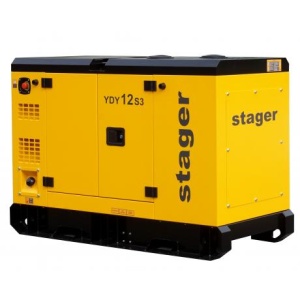 YDY12S3 Stager Generator insonorizat 12 kVA , silent 1500rpm , diesel , trifazat,motor 3 cilindri in linie, 4 timpi, racire cu apa, injectie directa