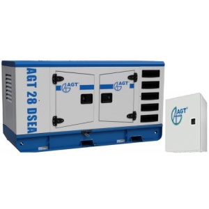 Generator curent trifazat AGT 28 DSEA ATS 42/12 ,putere motor 28 kVA , diesel , cu bujii incadescente si preincalzire lichid