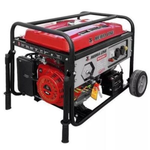MLG 6500E/2 Generator curent electric Media Line , putere max 6.5 kVA , monofazat , pornire electrica , set roti transport , AVR cu perii