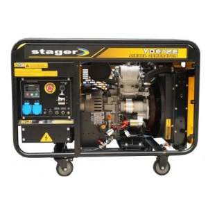 YDE12E Stager Generator curent 12 kVA, silent 1500rpm ,diesel ,monofazat,Cilindru dublu, in V, racire cu apa, 4-timpi, Bow-wave type