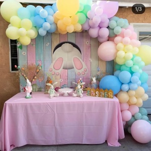 Arcada Baloane Botez Pastel Multicolore 145 Piese - Img 3