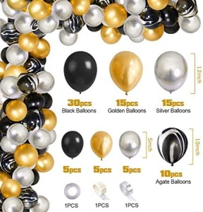 Arcada Baloane Majorat Deluxe Marble Gold 86 Piese - Img 3