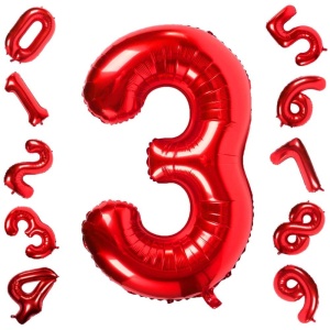 Balon Cifra 3 Rosu